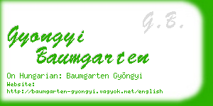 gyongyi baumgarten business card